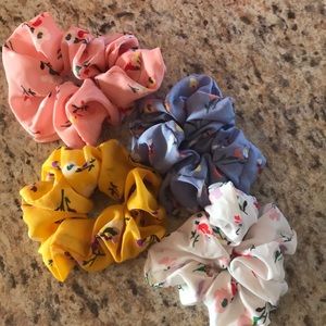 Floral scrunchies